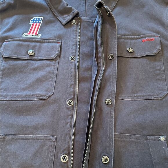 Harley-Davidson Originals MKE Twill Workwear Jacket Black Size 2XL Slim - Picture 9 of 14